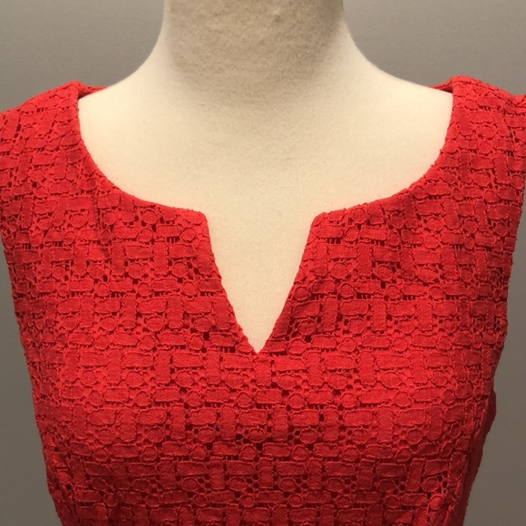 Connected Apparel V-Neck Sleeveless Eyelet Dress  Size 8 - Picture 2 of 15